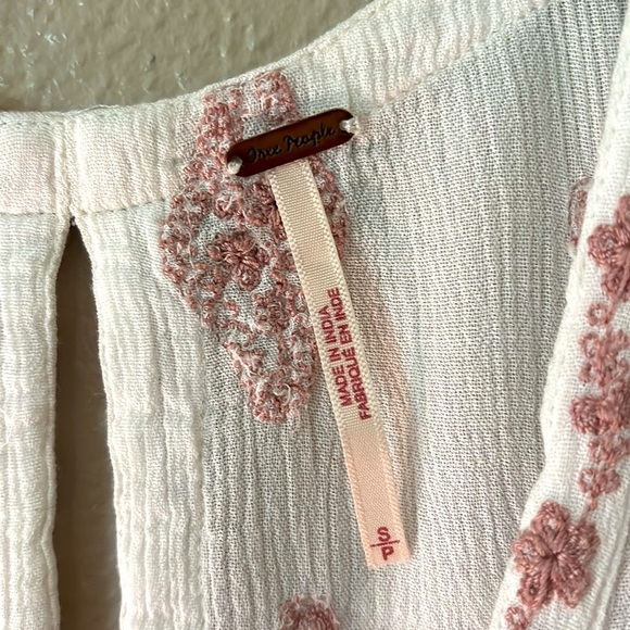 FREE PEOPLE Women’s Embroidered White Lightweight Tank, White, Small - Picture 3 of 6